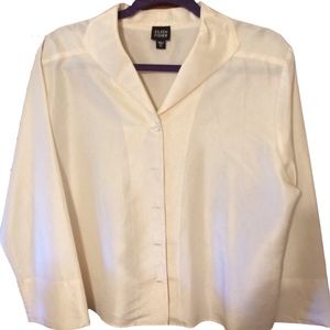 Vintage Eileen Fisher Ivory Silk Blouse